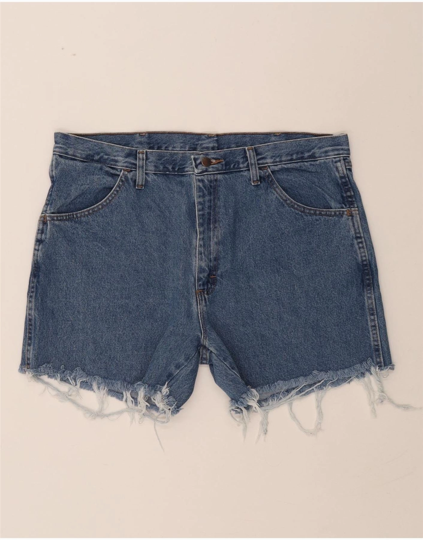 RUSTLER Mens Denim Shorts W38 XL Blue Cotton Flexible Mobility