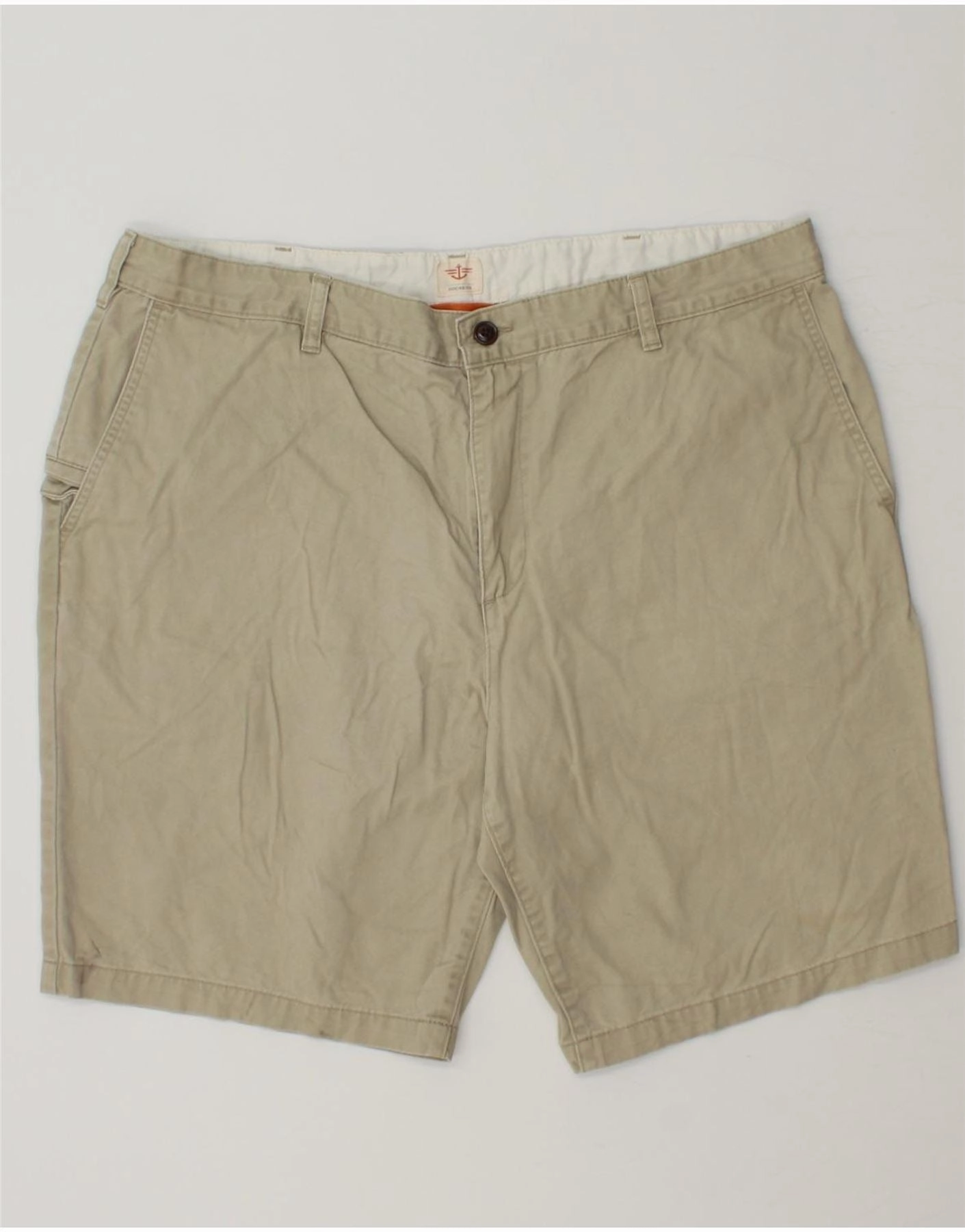 snap closure DOCKERS Mens Chino Shorts W40 XL Beige Cotton
