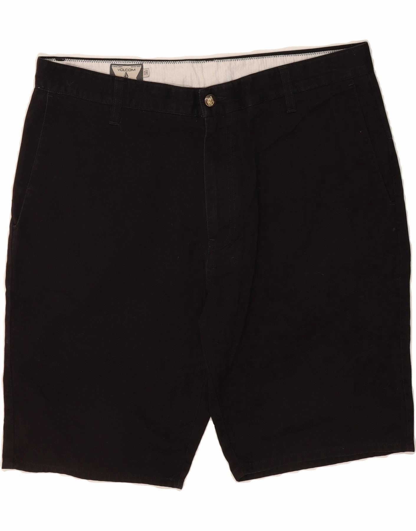 VOLCOM Mens Chino Shorts W36 Large Black Cotton Versatile Layering Capability Breezy Feel