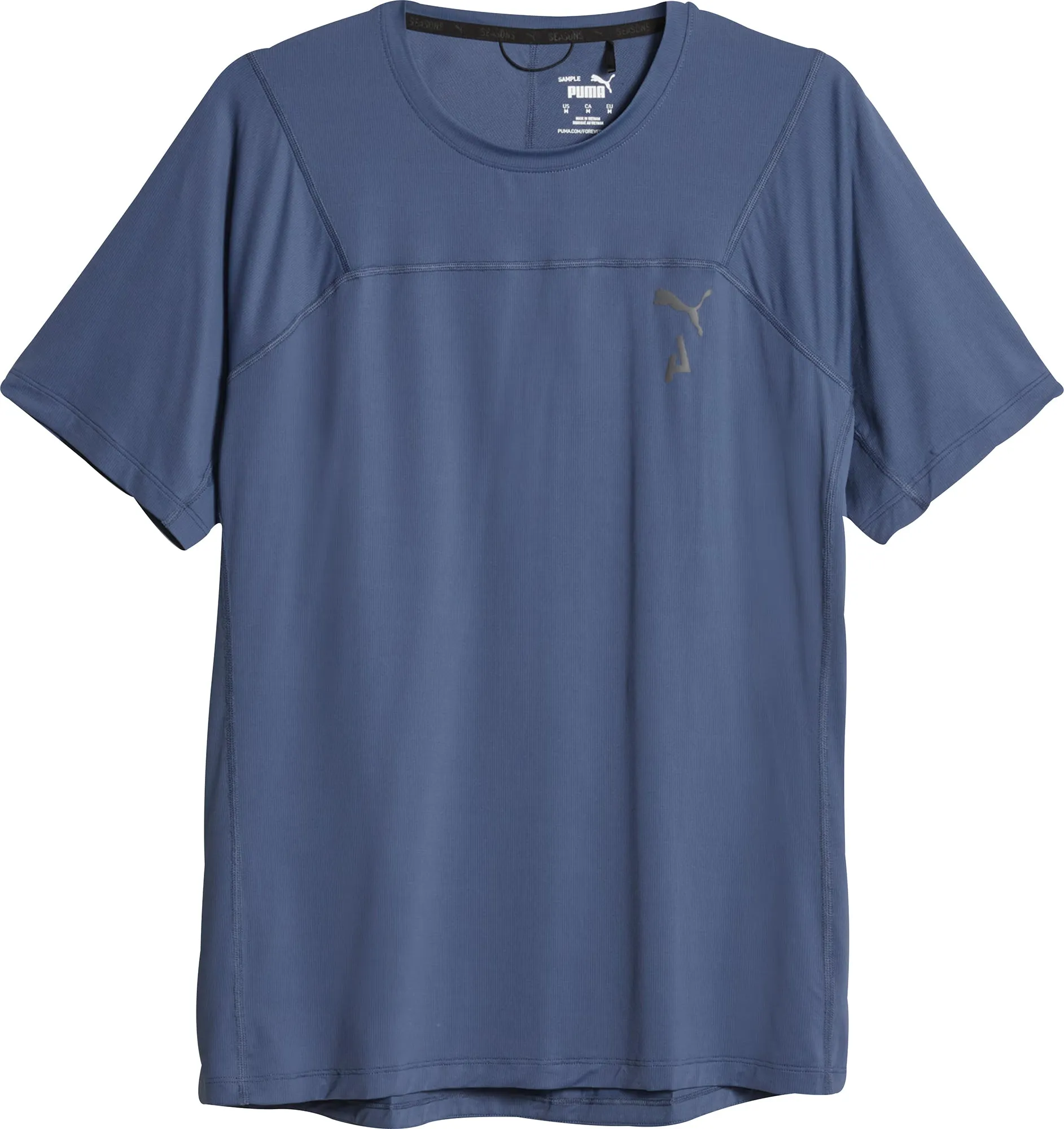 Puma Seasons coolCELL Short Sleeve Mens Running Top - Blue SoftTouchFinish