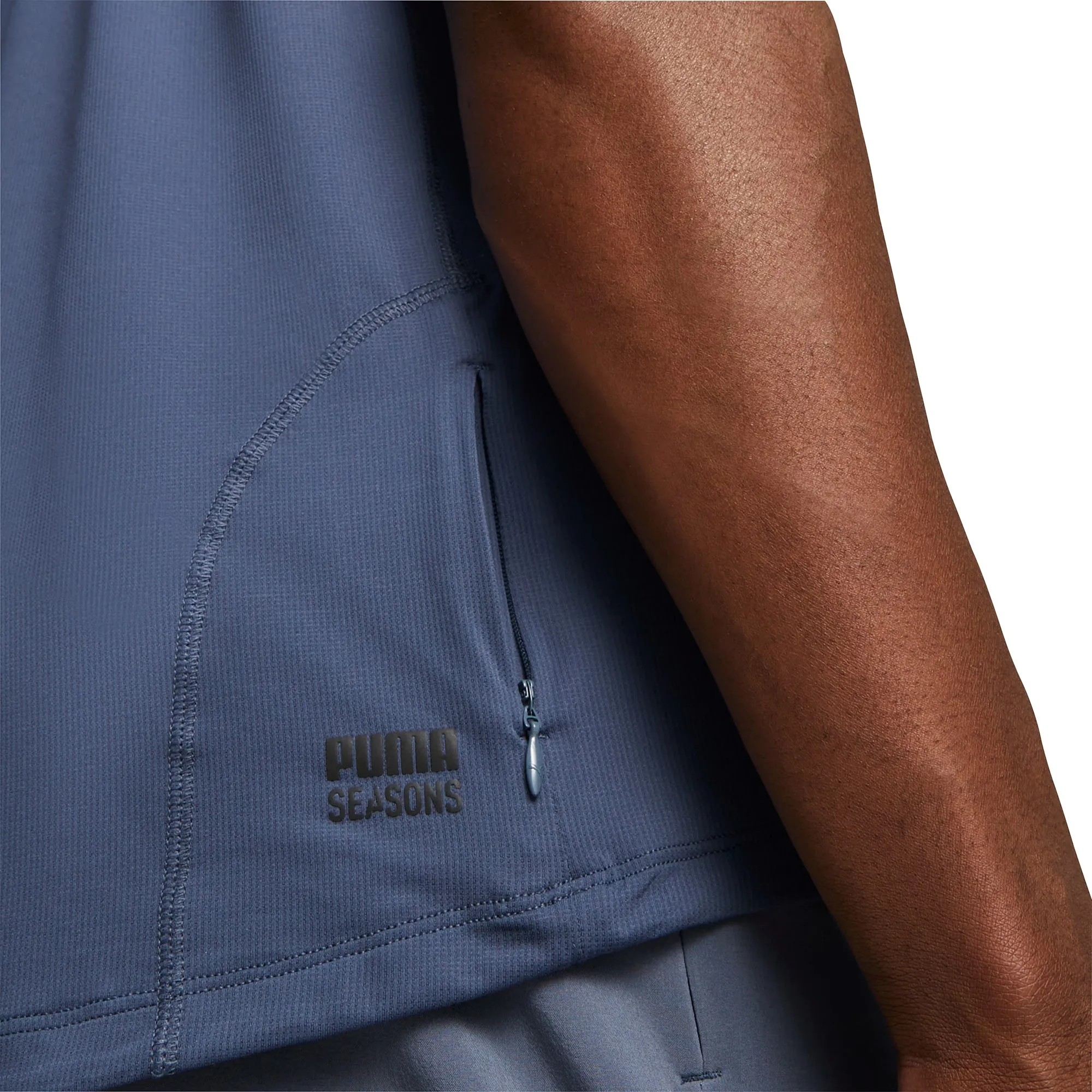 Puma Seasons coolCELL Short Sleeve Mens Running Top - Blue Modern Trend Look Seasonal Wear