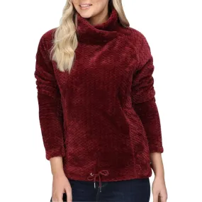Plus size confidence Regatta Bethan Wrap Neck Womens Fleece Top - Red