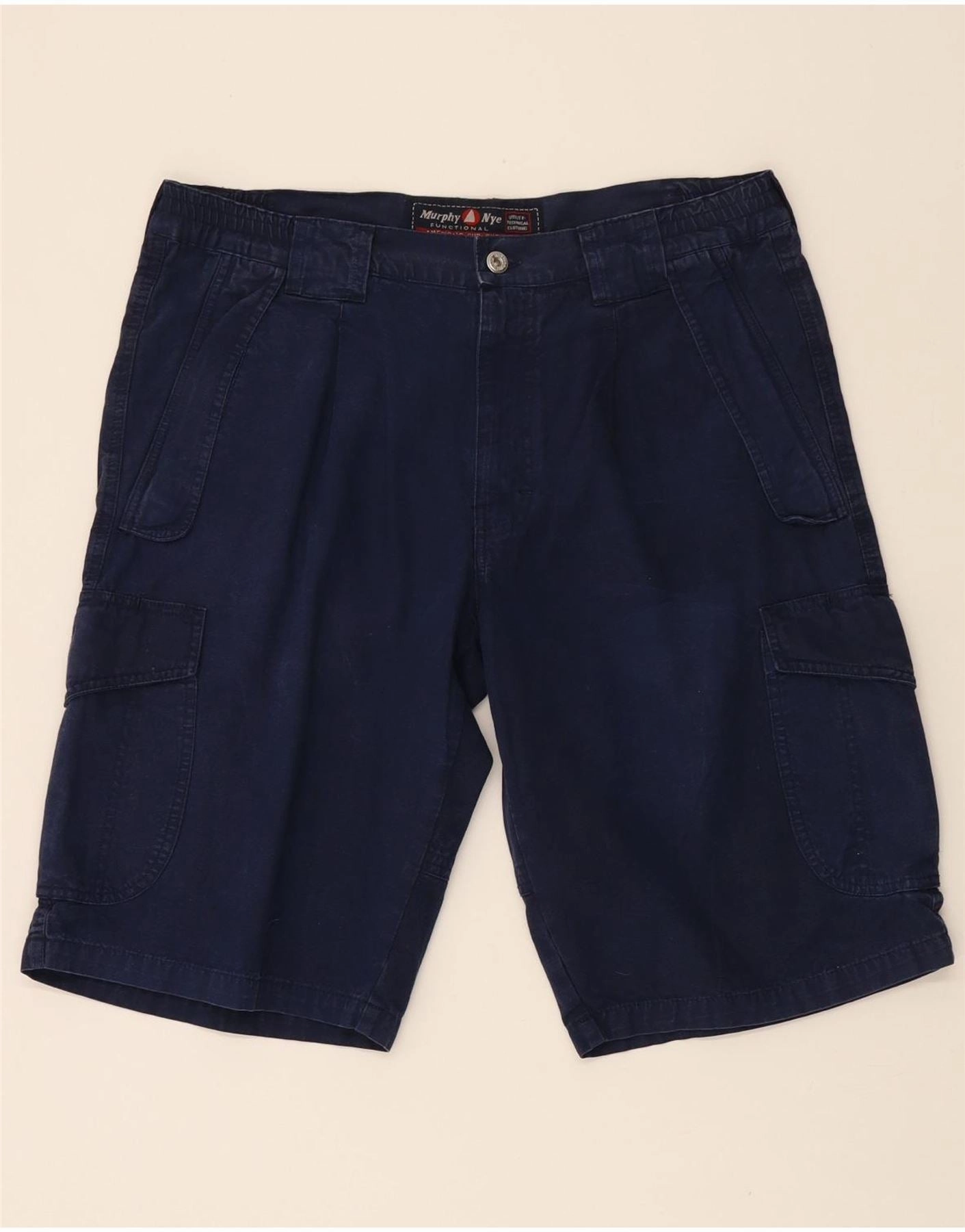 Move Friendly MURPHY & NYE Mens Cargo Shorts W36 Large  Navy Blue Cotton
