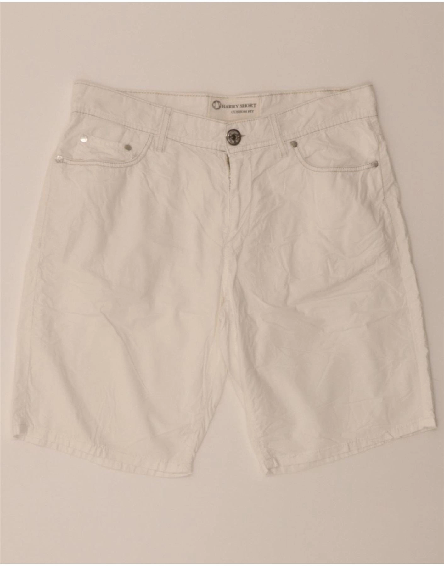 MURPHY & NYE Mens Casual Shorts W31 Medium White Cotton Summer Fashion
