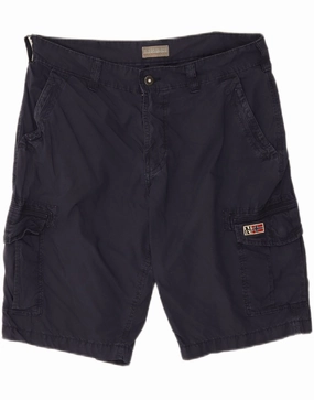 NAPAPIJRI Mens Cargo Shorts W32 Medium Navy Blue Cotton Designer Style simple design