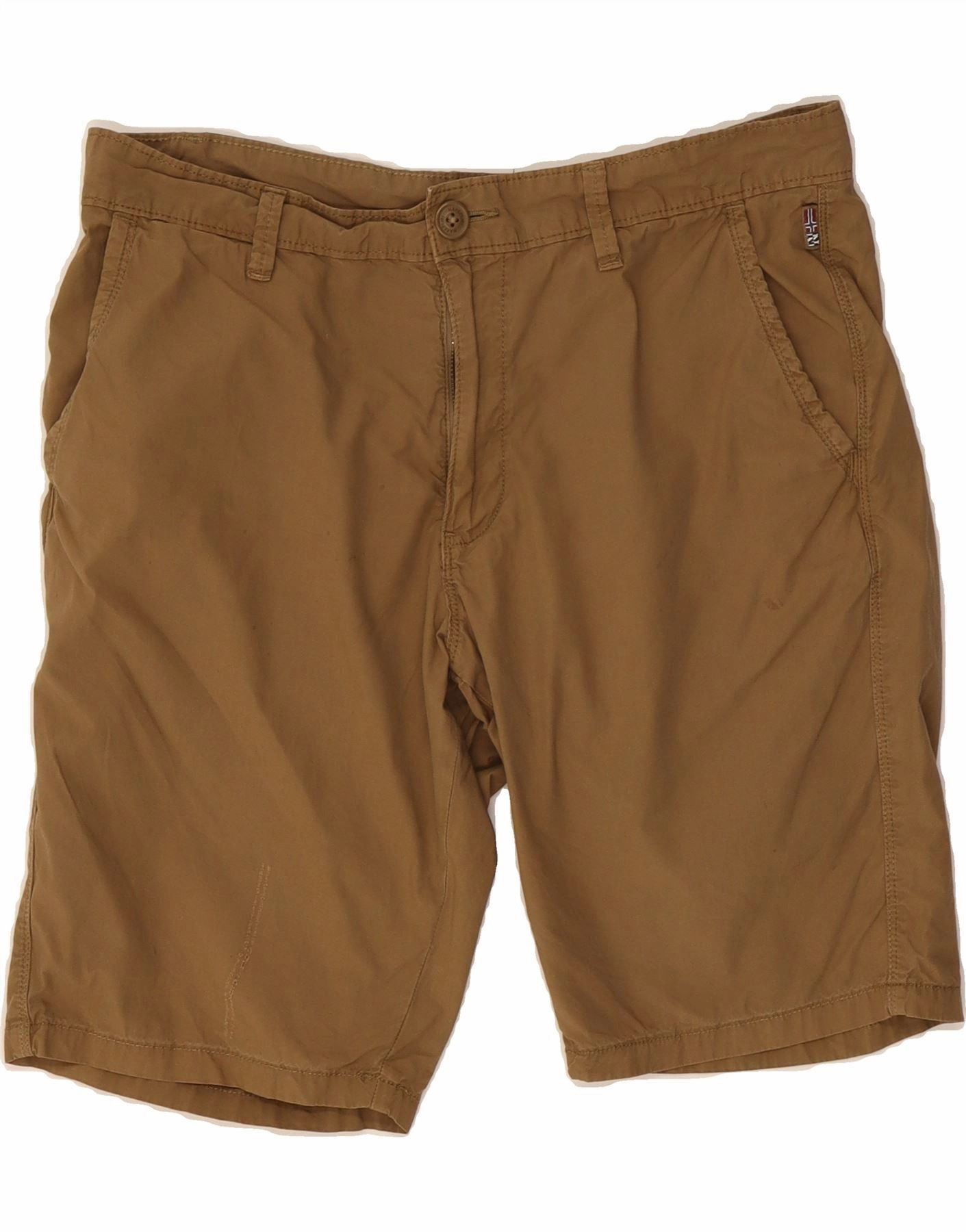 NAPAPIJRI Mens Chino Shorts W32 Medium Brown Cotton Beach Ready Clean Fabric