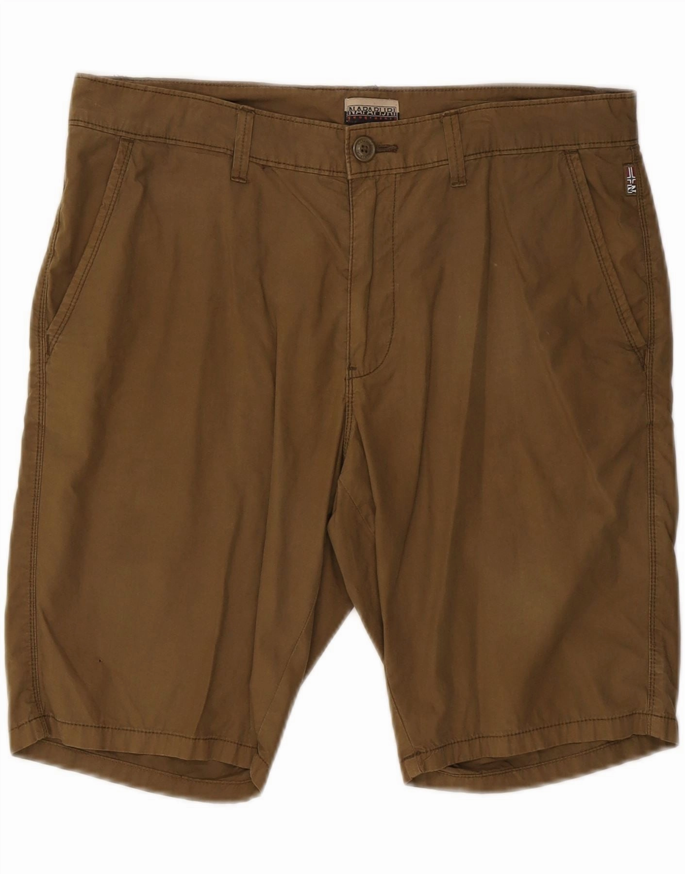 NAPAPIJRI Mens Chino Shorts W34 Large  Khaki Cotton Street Mood Quick Release Buckle
