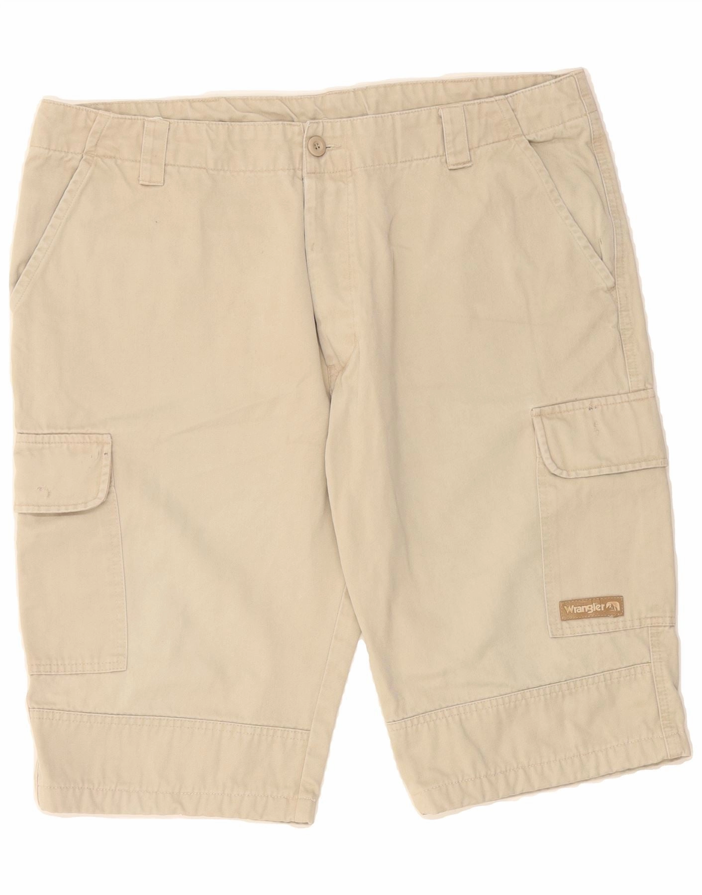 WRANGLER Mens Summit Cargo Shorts W38 XL Beige Cotton Comfy Style