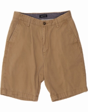Chafe Resistant Edges NAUTICA Mens Chino Shorts W30 Medium  Beige Cotton