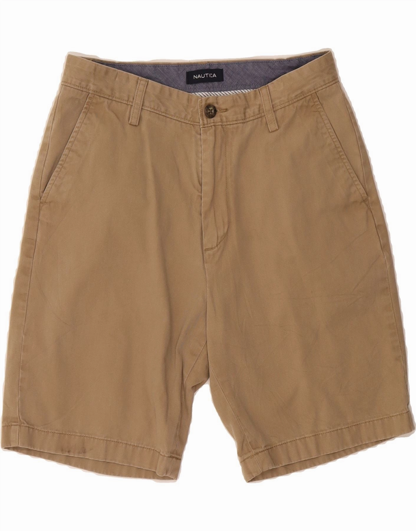 Chafe Resistant Edges NAUTICA Mens Chino Shorts W30 Medium  Beige Cotton