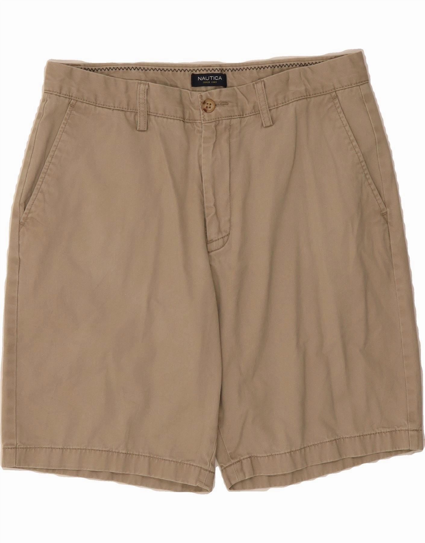 NAUTICA Mens Chino Shorts W34 Large Beige Cotton Fit Freedom