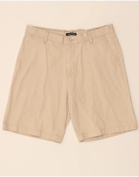 NAUTICA Mens Chino Shorts W34 Large  Beige Cotton RollUpFasten Snag Free Fabric