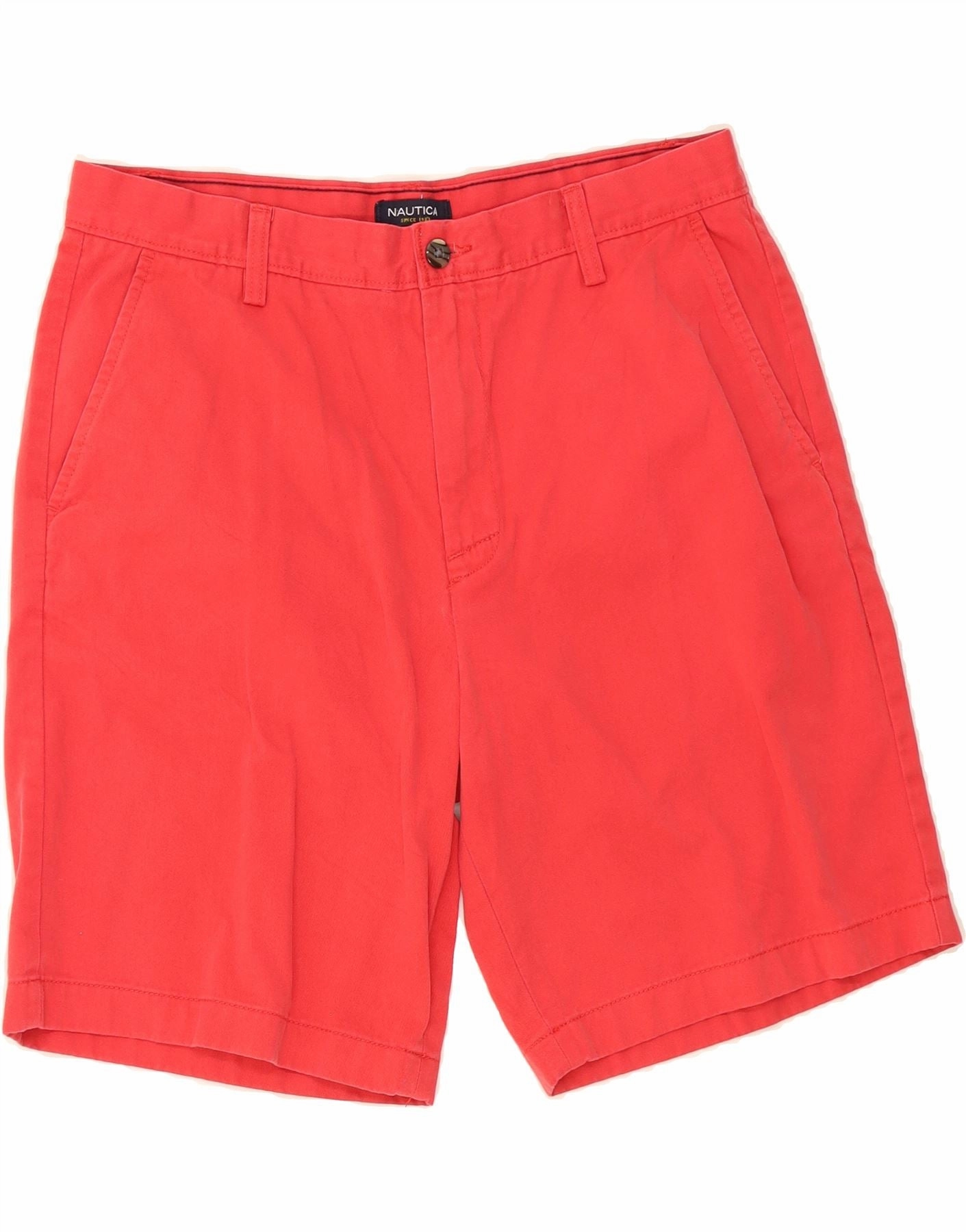 NAUTICA Mens Chino Shorts W34 Large  Red Cotton Anti Cling Technology