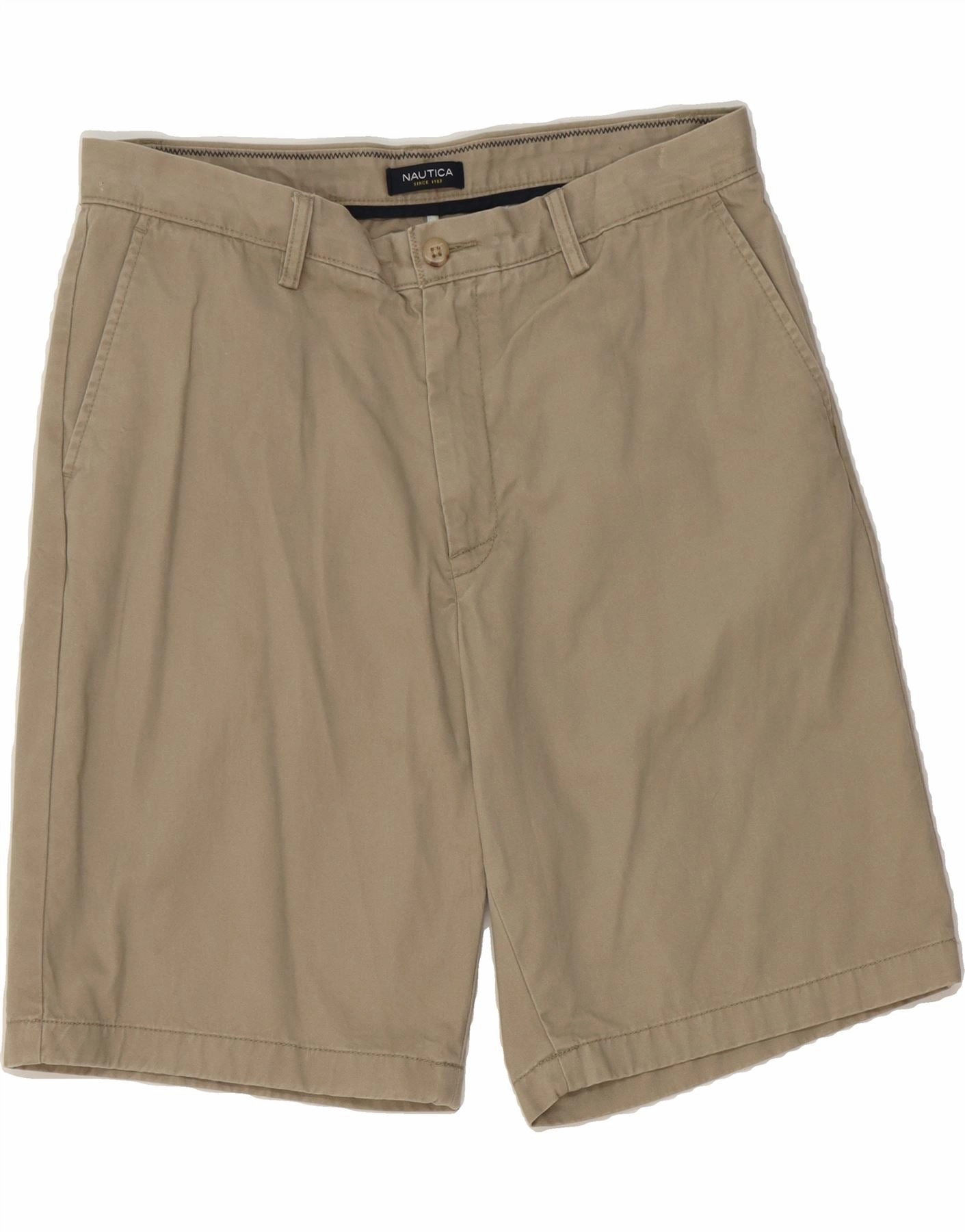 Moisture Wicking Technology NAUTICA Mens Chino Shorts W35 Large Beige Cotton