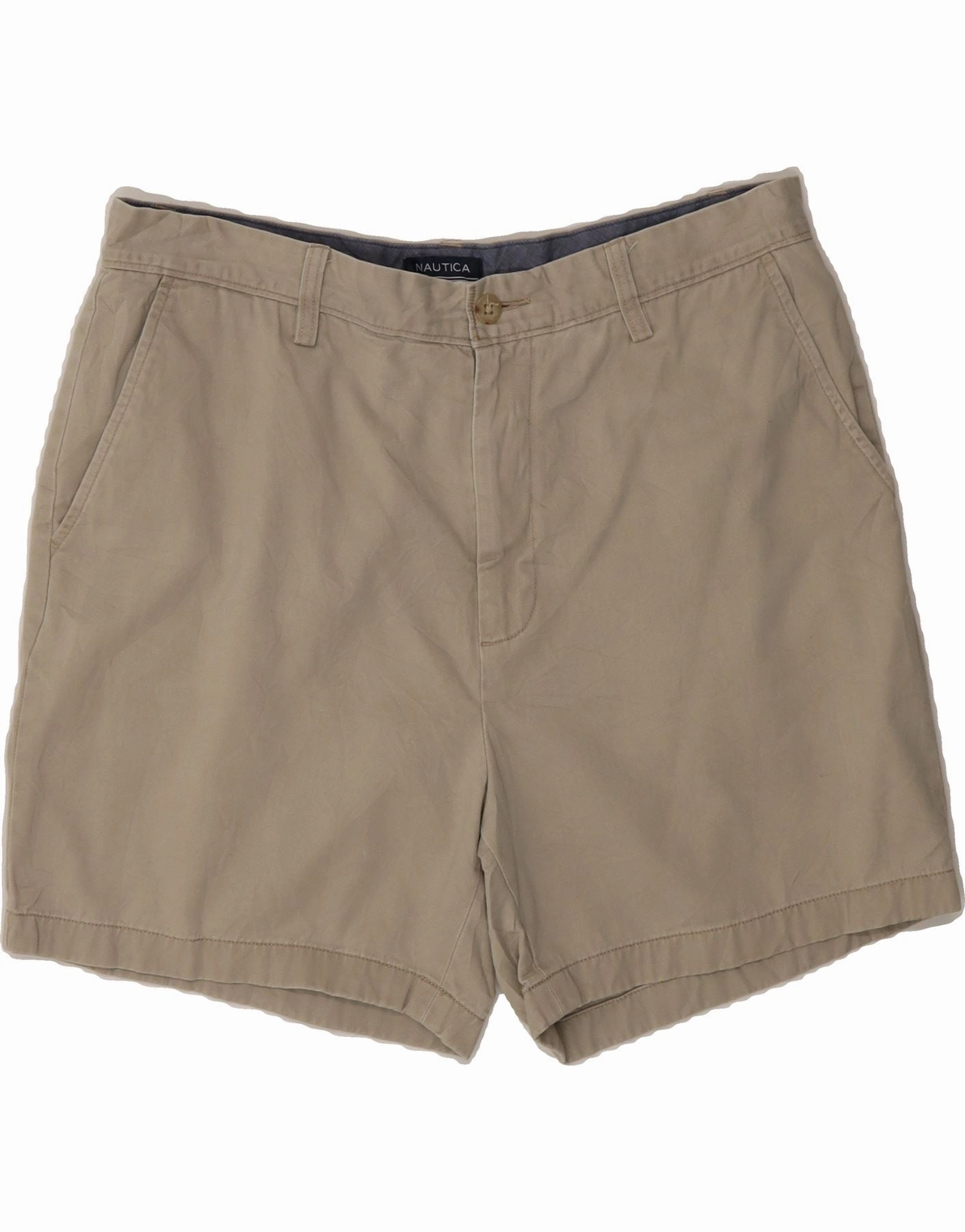 Soft touch finish Durable Comfort NAUTICA Mens Chino Shorts W35 Large Beige Cotton