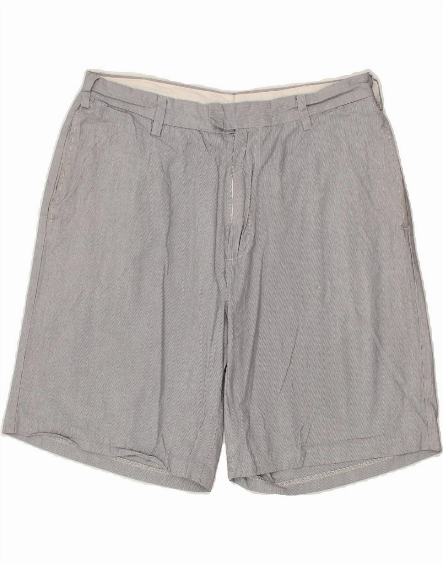 Lightweight Feel NAUTICA Mens Chino Shorts W36 Large Navy Blue Pinstripe Cotton