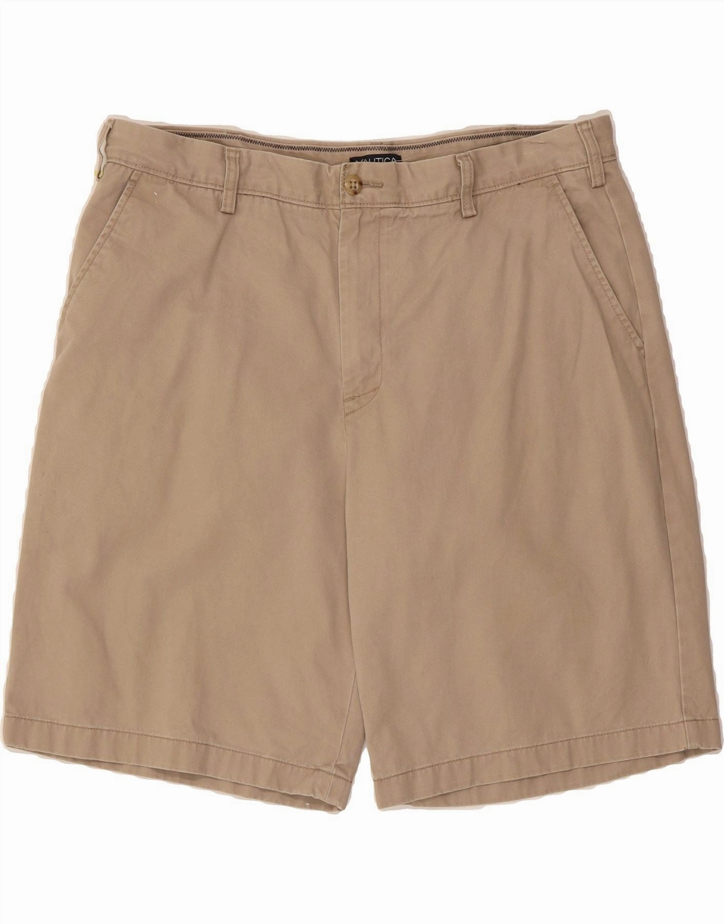 Stretch Layer NAUTICA Mens Chino Shorts W38 XL Beige Cotton