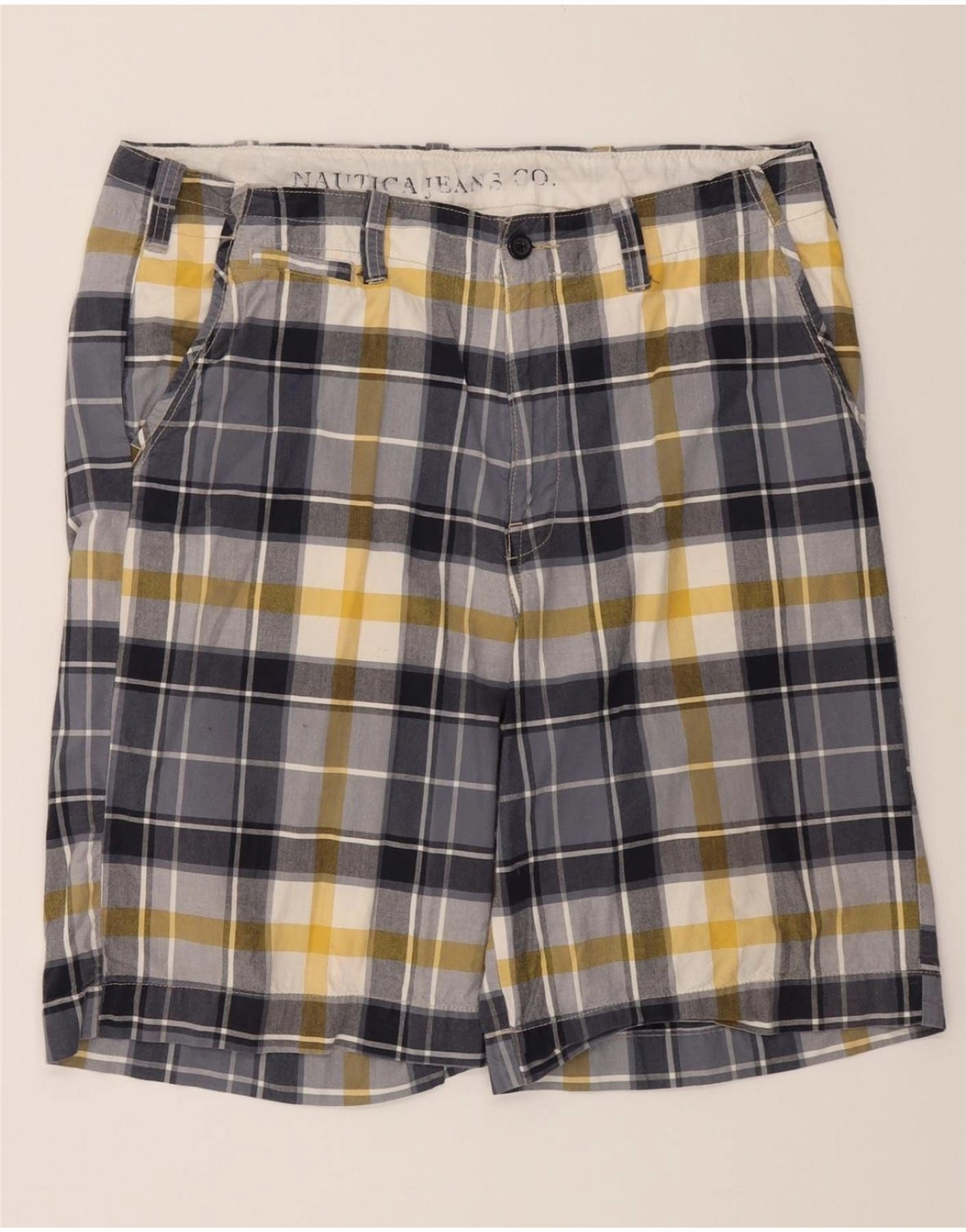 beach shorts NAUTICA Mens Chino Shorts W38 XL Multicoloured Check Cotton