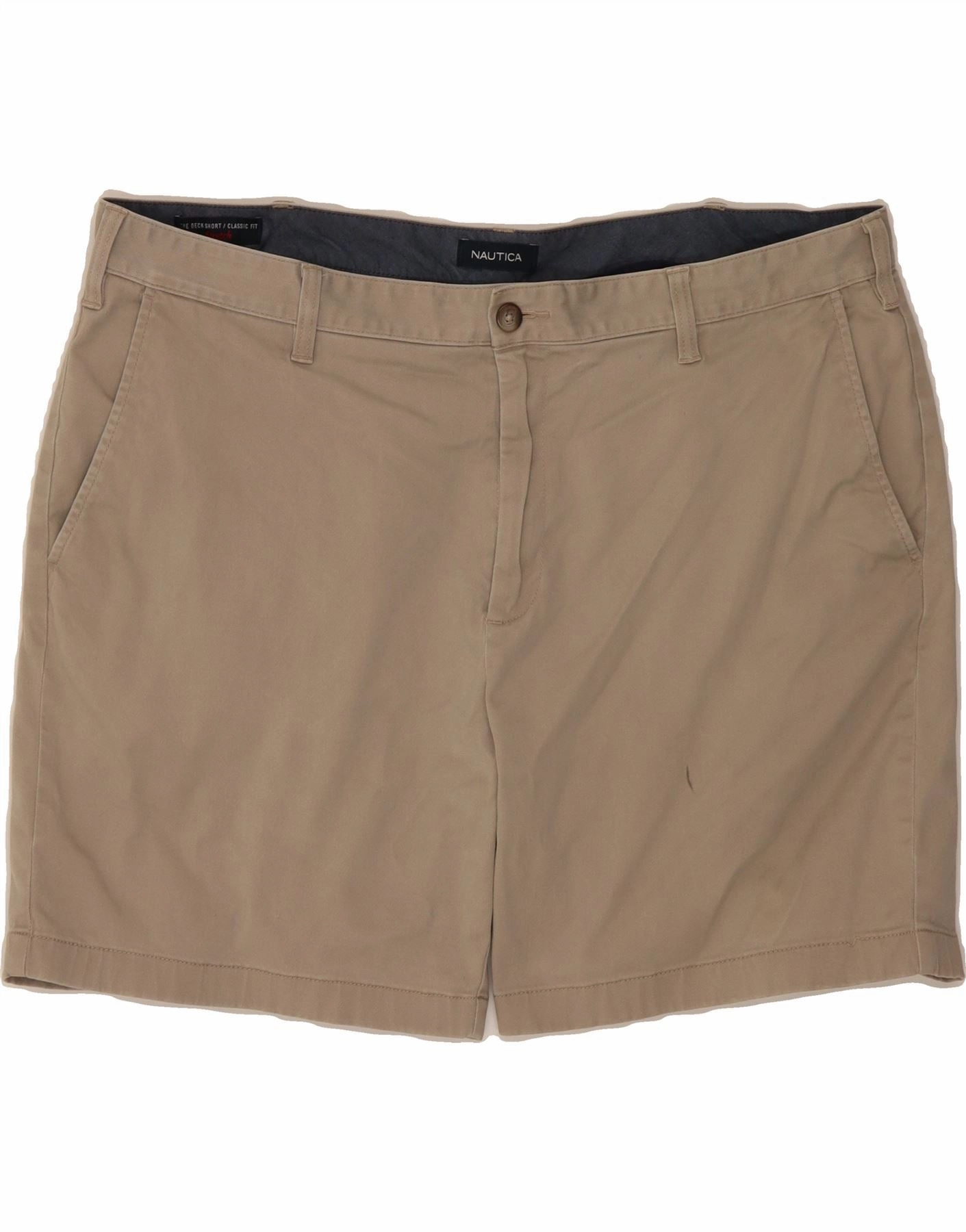 NAUTICA Mens Chino Shorts W40 XL Grey Cotton Flexible Design Stretchy Waist