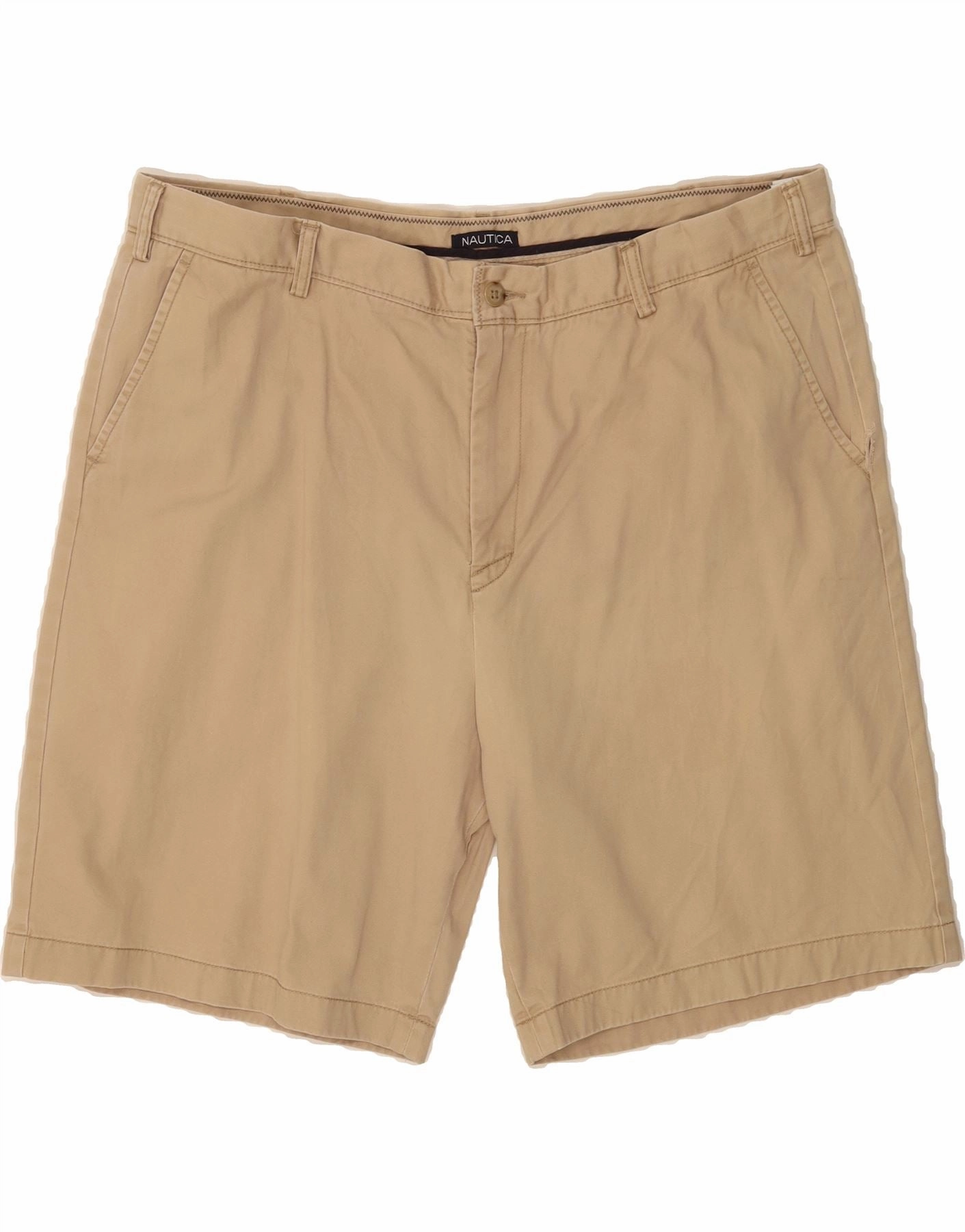 NAUTICA Mens Chino Shorts W42 2XL Beige Cotton Flex Motion