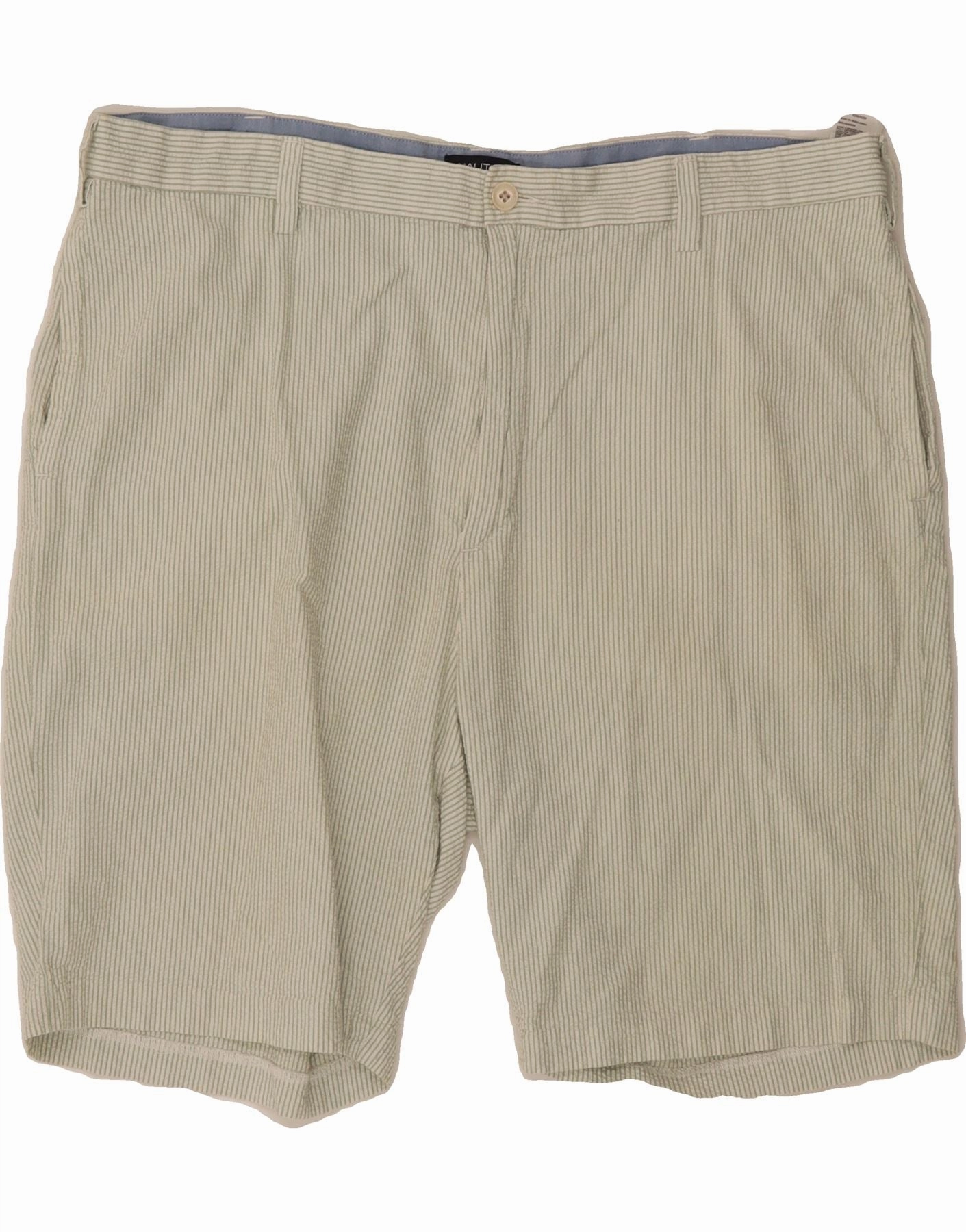 Weekend Wear NAUTICA Mens Chino Shorts W42 2XL Green Pinstripe Cotton