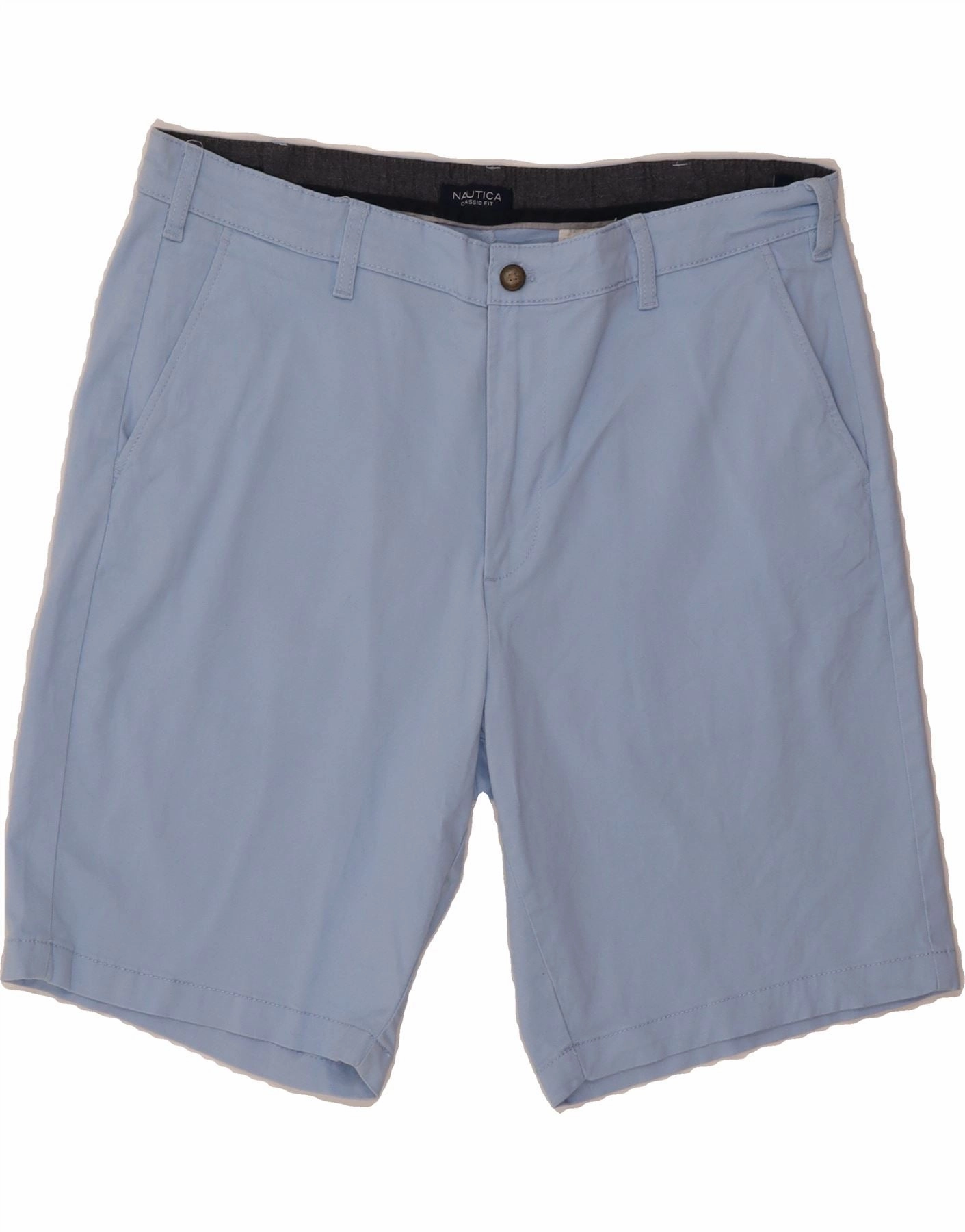 Wide-leg cut NAUTICA Mens Classic Fit Chino Shorts W36 Large Blue