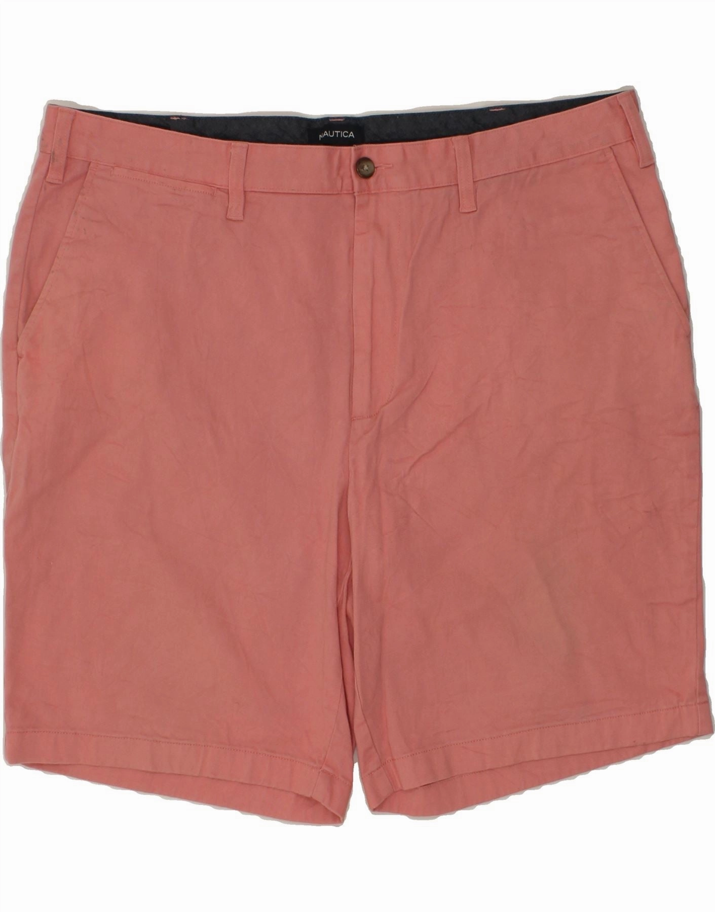 NAUTICA Mens Classic Fit Chino Shorts W40 XL Pink Cotton Everyday Feel Stretchy Waist