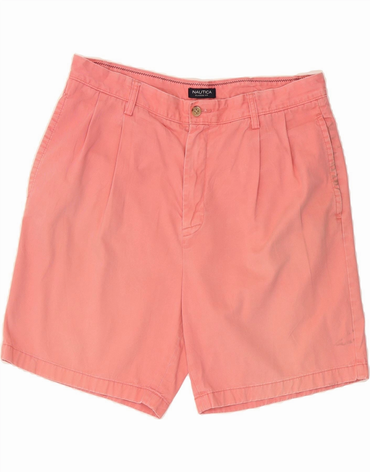 Performance Design NAUTICA Mens Classic Fit Pegged Chino Shorts W36 Large Pink Cotton