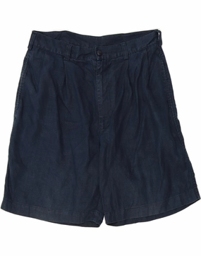 NAUTICA Mens Pegged Chino Shorts W32 Medium Navy Blue Linen High-Performance Fit Fit Freedom