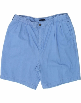 NAUTICA Mens Pegged Chino Shorts W40 XL Blue Cotton Cozy Feel