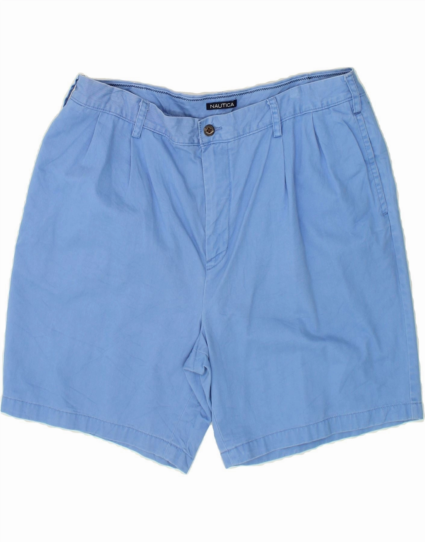 NAUTICA Mens Pegged Chino Shorts W40 XL Blue Cotton Cozy Feel