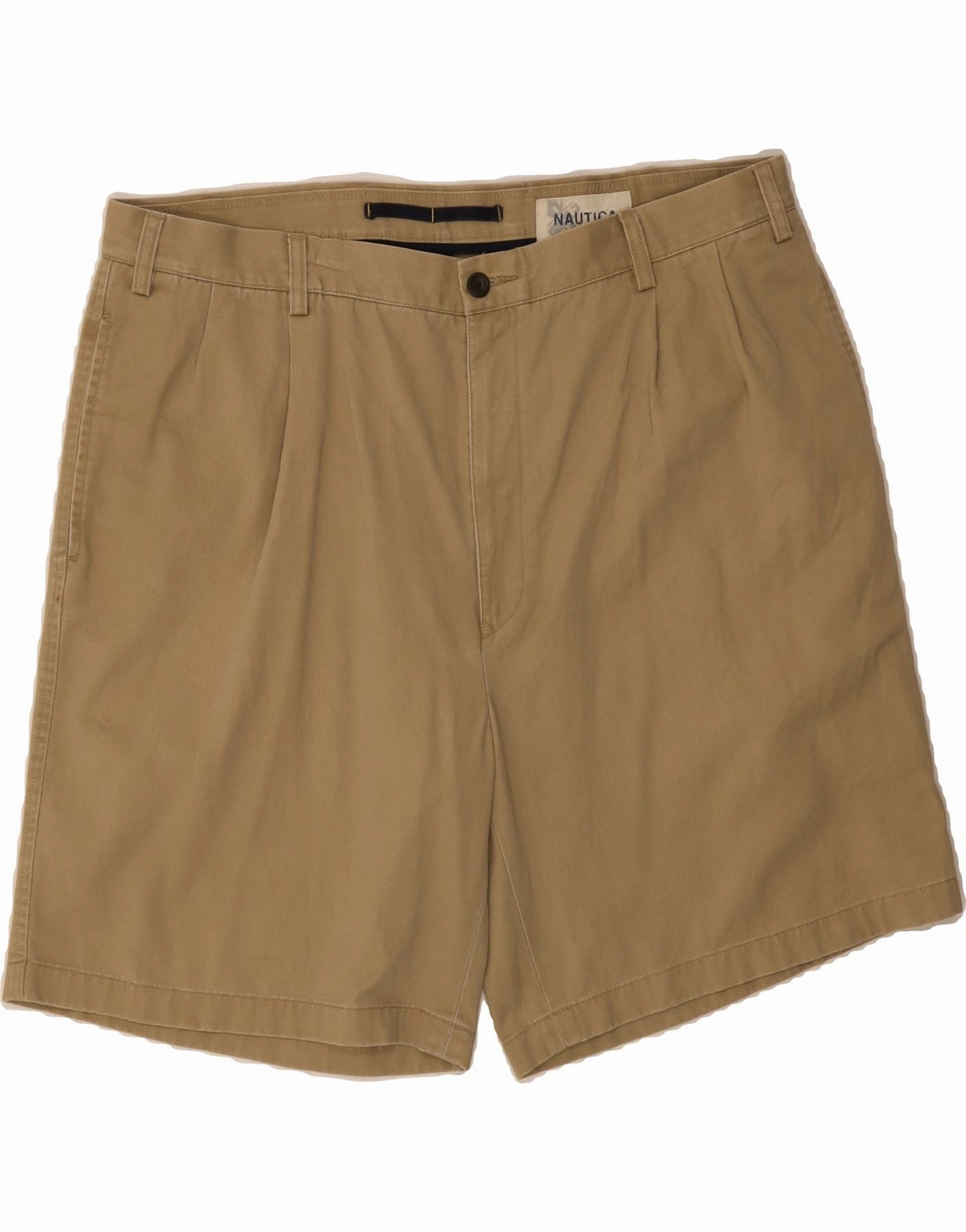 Belt loops Cold Weather Gear NAUTICA Mens Rigger Classic Fit Pegged Chino Shorts W40 XL Beige Cotton