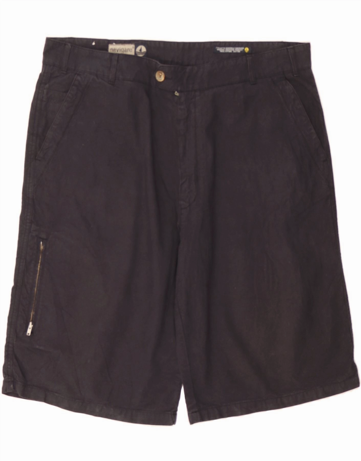 Abrasion Proof Fabric NAVIGARE Mens Cargo Shorts IT 58 4XL W40 L12 Navy Blue Cotton
