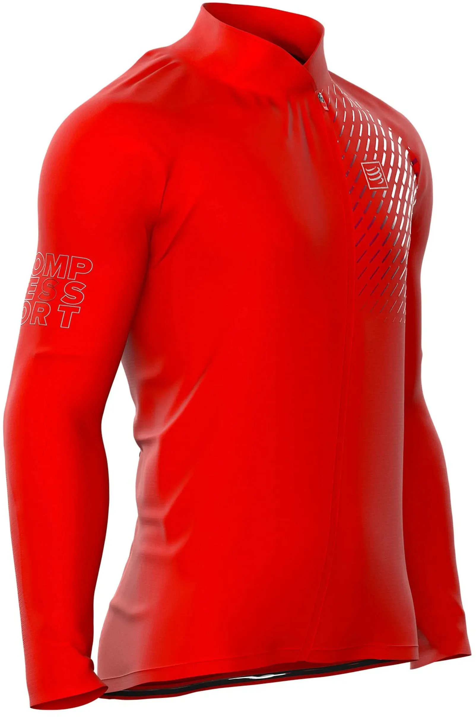 Compressport Hurricane V2 Mens Running Jacket - Red Easy Comfort Temperature Regulating