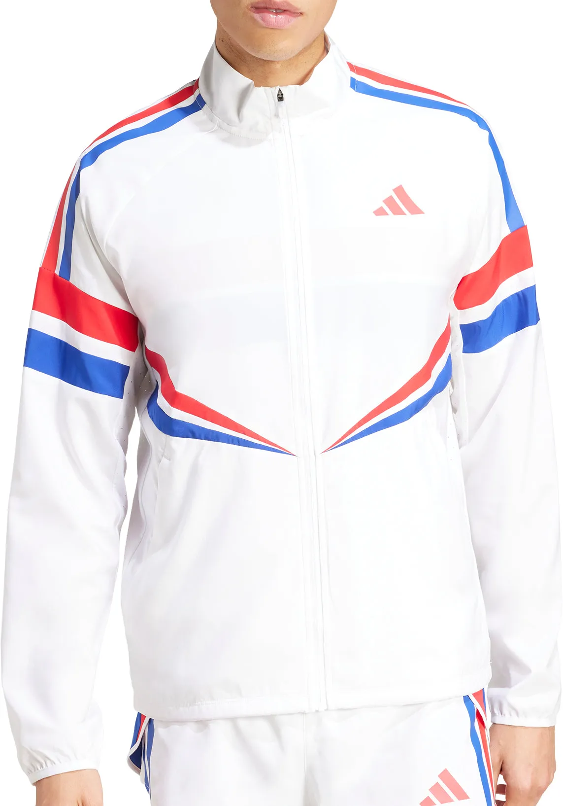 adidas Adizero Retro Mens Running Jacket - White Team-sports Attention