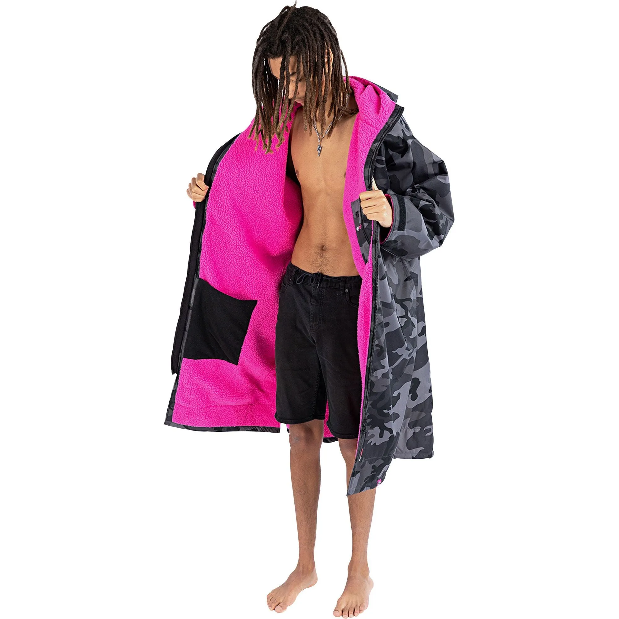 Dryrobe Advance Long Sleeve Changing Robe - Black Camo Soft Days