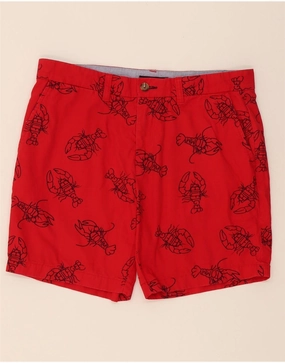 Run Ready Quick Change Friendly TOMMY HILFIGER Mens Graphic Chino Shorts W34 Medium Red Cotton