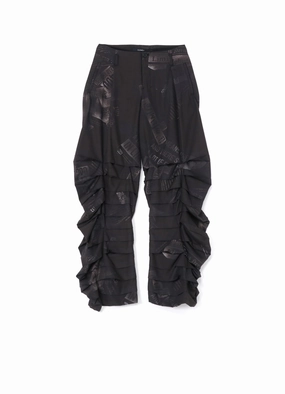 NEWSPAPER PRINT PANTS WITH HORIZONTAL PLEATS SnagFreeFabric Quick Dry Wear