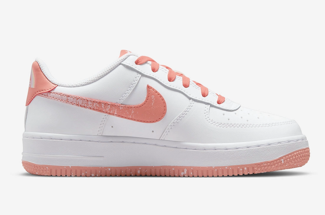 Nike Kid's Air Force 1 LV8 Shoes - White / Light Madder Root / Aura Youth Style