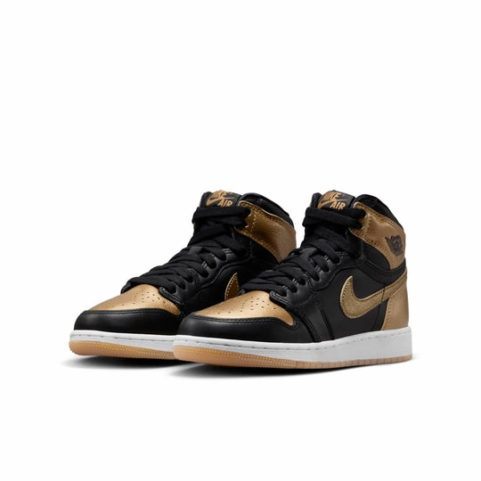 Nike Kid's Air Jordan 1 Retro High OG Shoes - Black / Metallic Gold Weekend Vibes