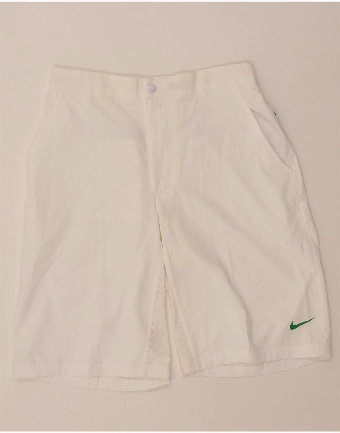 NIKE Mens Dri Fit Chino Shorts Medium W30 White Polyester Stylish Comfort