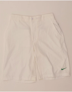 NIKE Mens Dri Fit Chino Shorts Medium W30 White Polyester Stylish Comfort