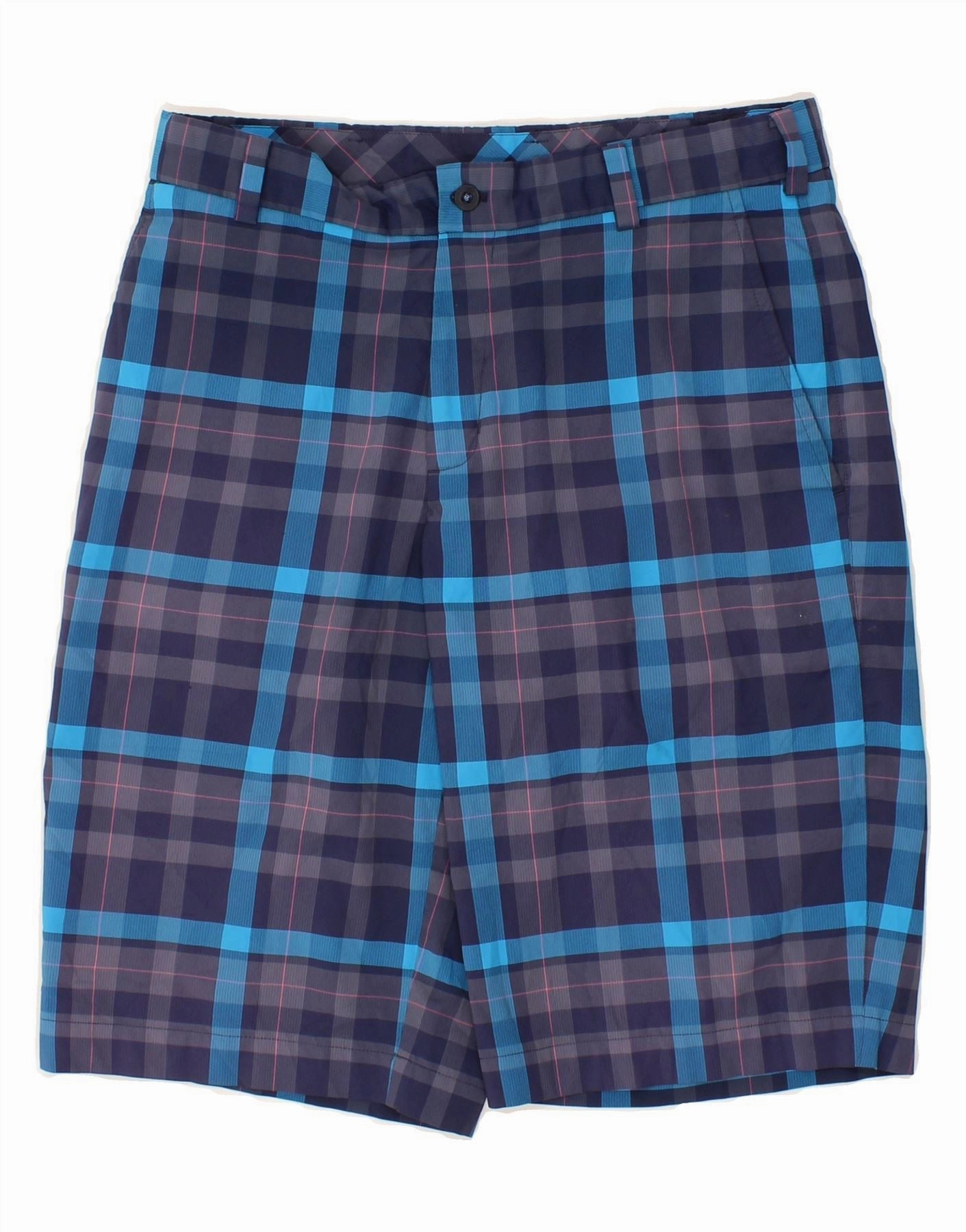 day trip NIKE Mens Dri Fit Chino Shorts W30 Medium  Navy Blue Check Polyester