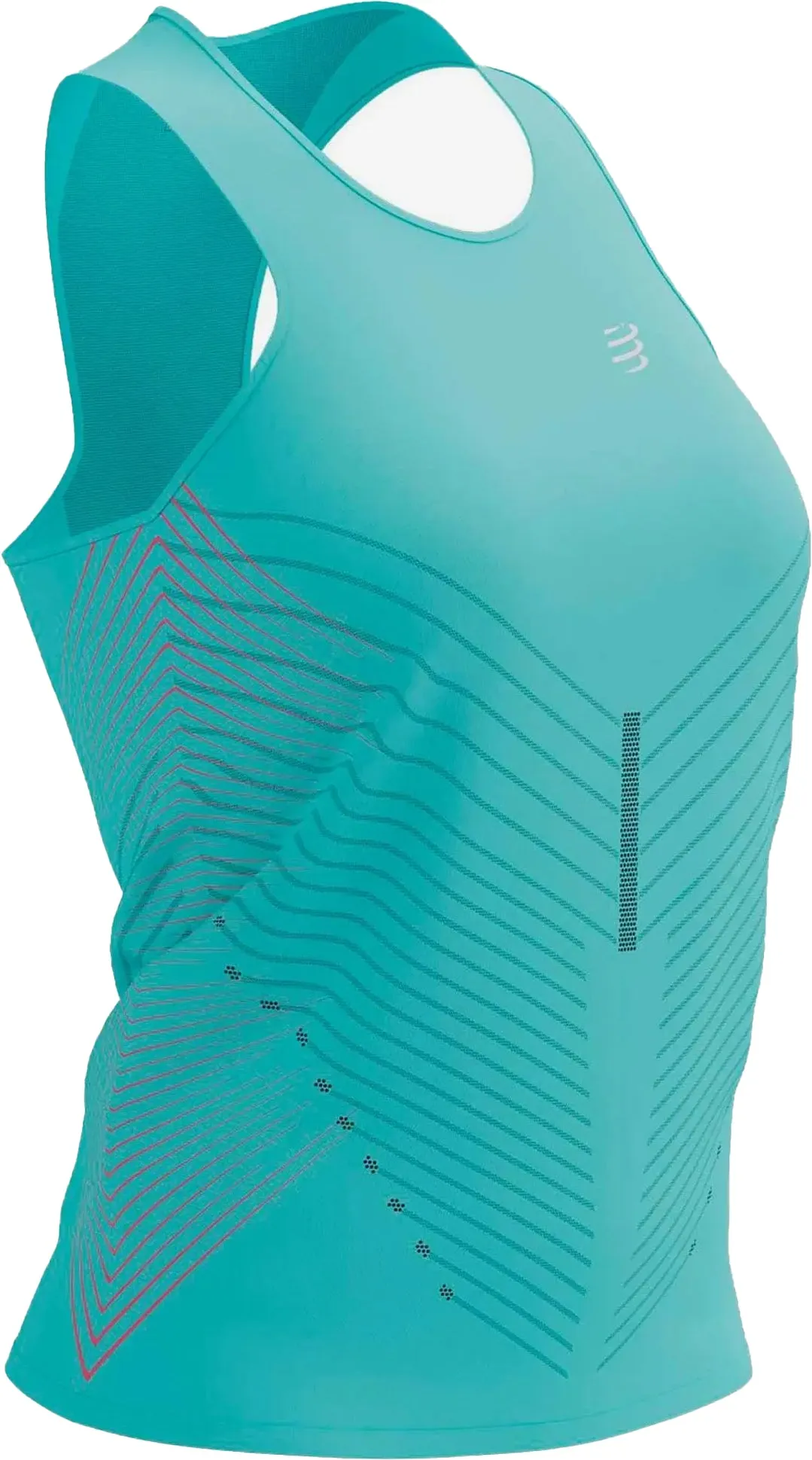 Minimal Fit Odor Resistant Treatment Compressport Performance Womens Running Vest Tank Top - Green