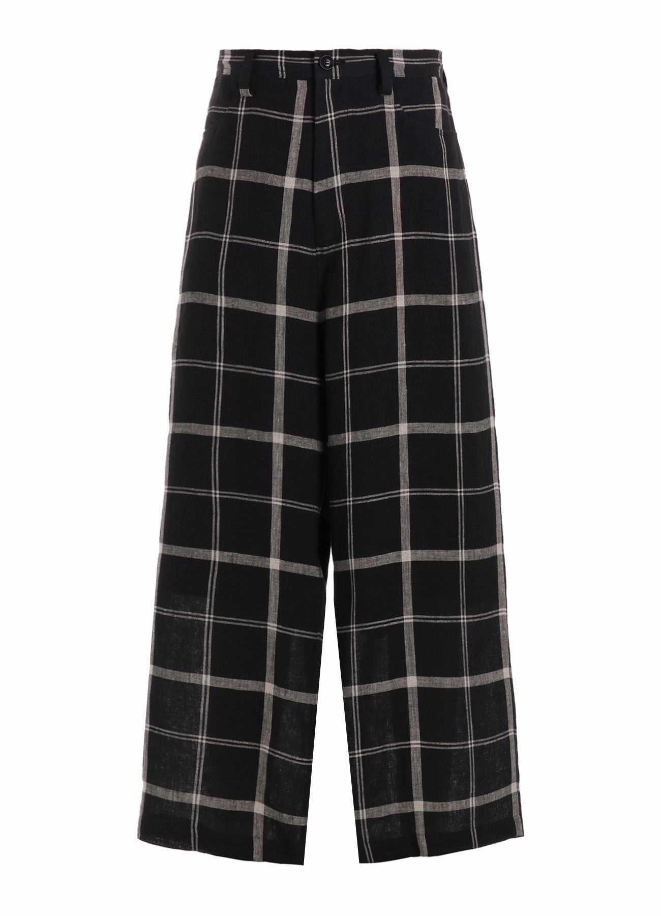 Urban Flex Athletic Flex Wear LINEN/NYLON PLAID LONG STRAIGHT PANTS