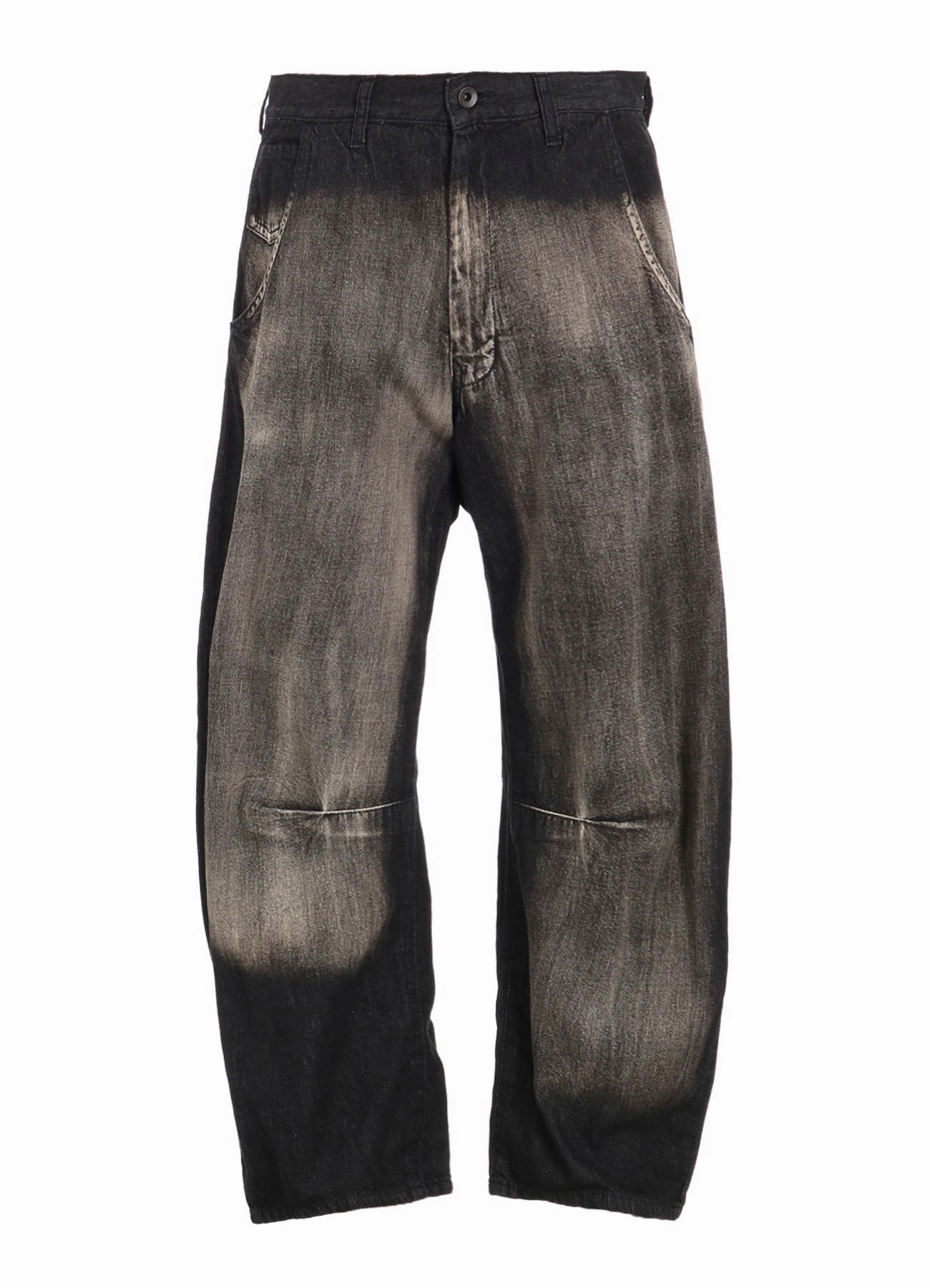 SPOTTED DENIM WIDE PANTS Mid-rise fit Durable Fabric