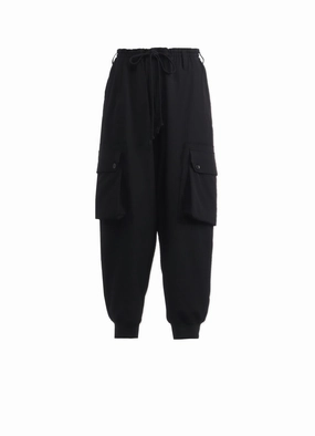 WOOL GABARDINE STANDARD RIBBED HEM CARGO Lightweight Feel PermeableCloth