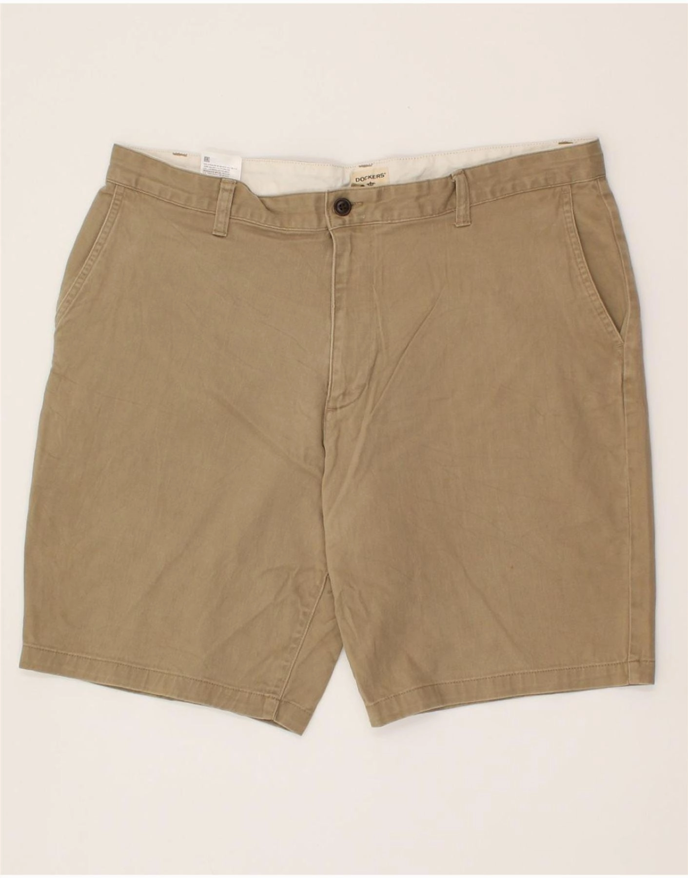 Breezy Design Freedom Fit DOCKERS Mens Cargo Shorts W38 XL Beige Cotton