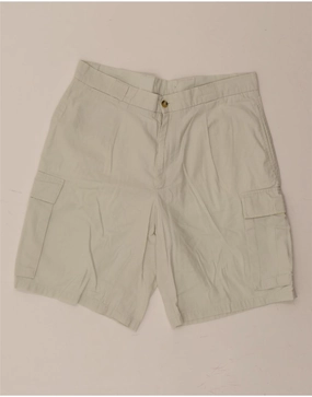 Urban Comfort Stretch Waist BARISAL Mens Cargo Shorts IT 50 Large W34  Off White Cotton