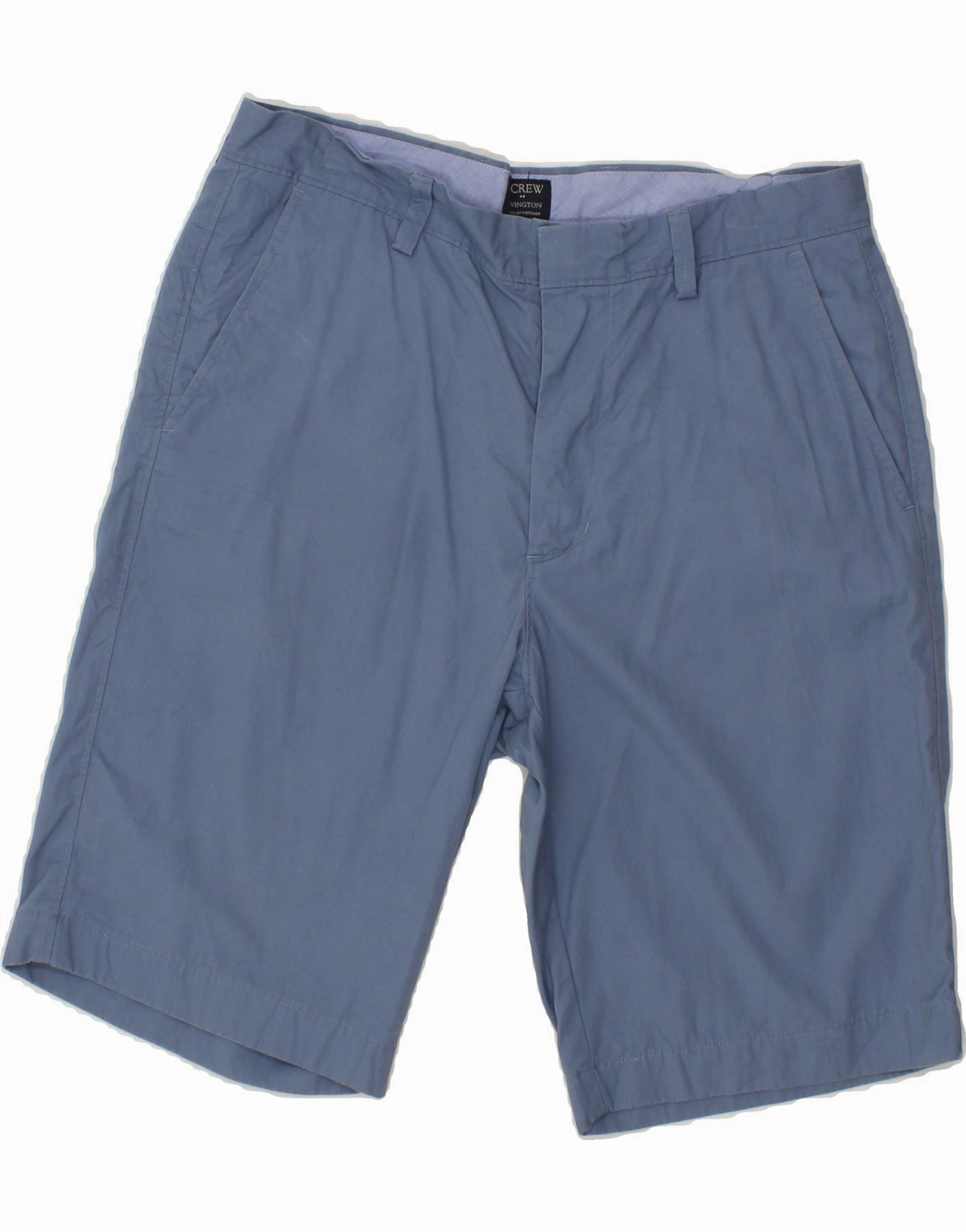 J. CREW Mens Rivington Chino Shorts W32 Medium Blue Cotton Flexible Fit Wear Soft Fabric